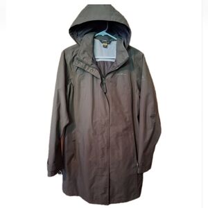 NEW! Eddie Bauer Travex, Weather Edge Packable Trench, Rain Coat, Mushroom M
